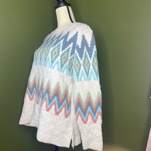 Talbots ZIG-ZAG FAIR ISLE CREWNECK PULLOVER LP - Picture 6 of 14